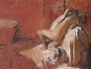 Edgar Degas Lady toweling off her body after bath china oil painting artist